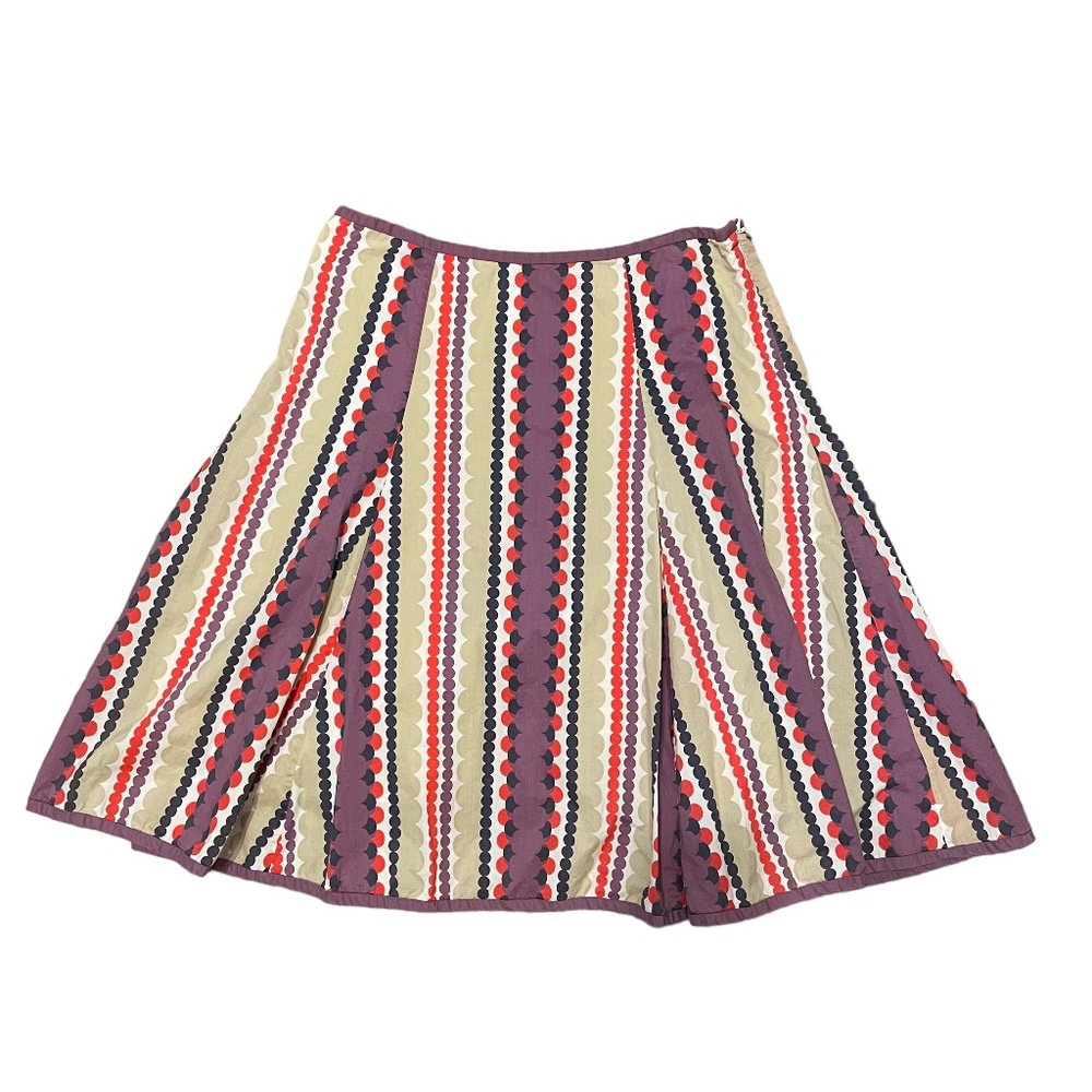 Boden Pleated A-Line Flare Circle Dots Mini‎ Skirt Size 10